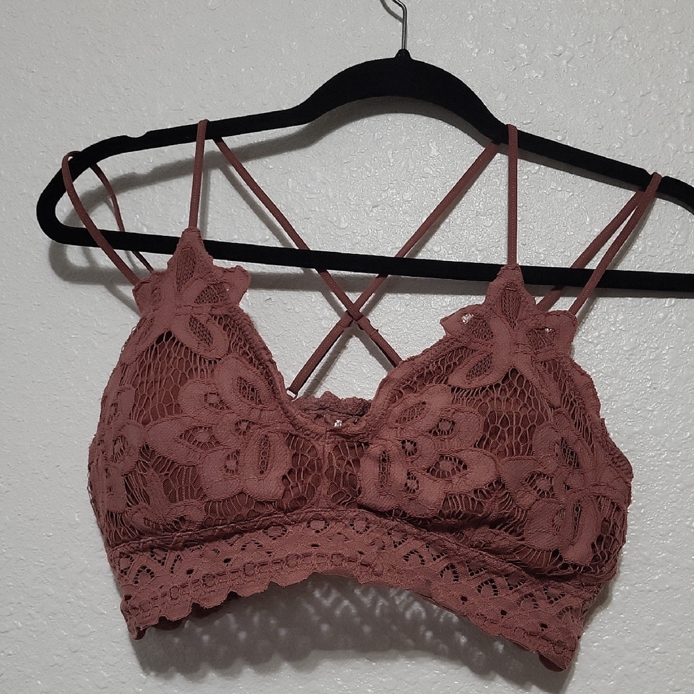 Cherish Floral Lace Bralette in Dusty Rose